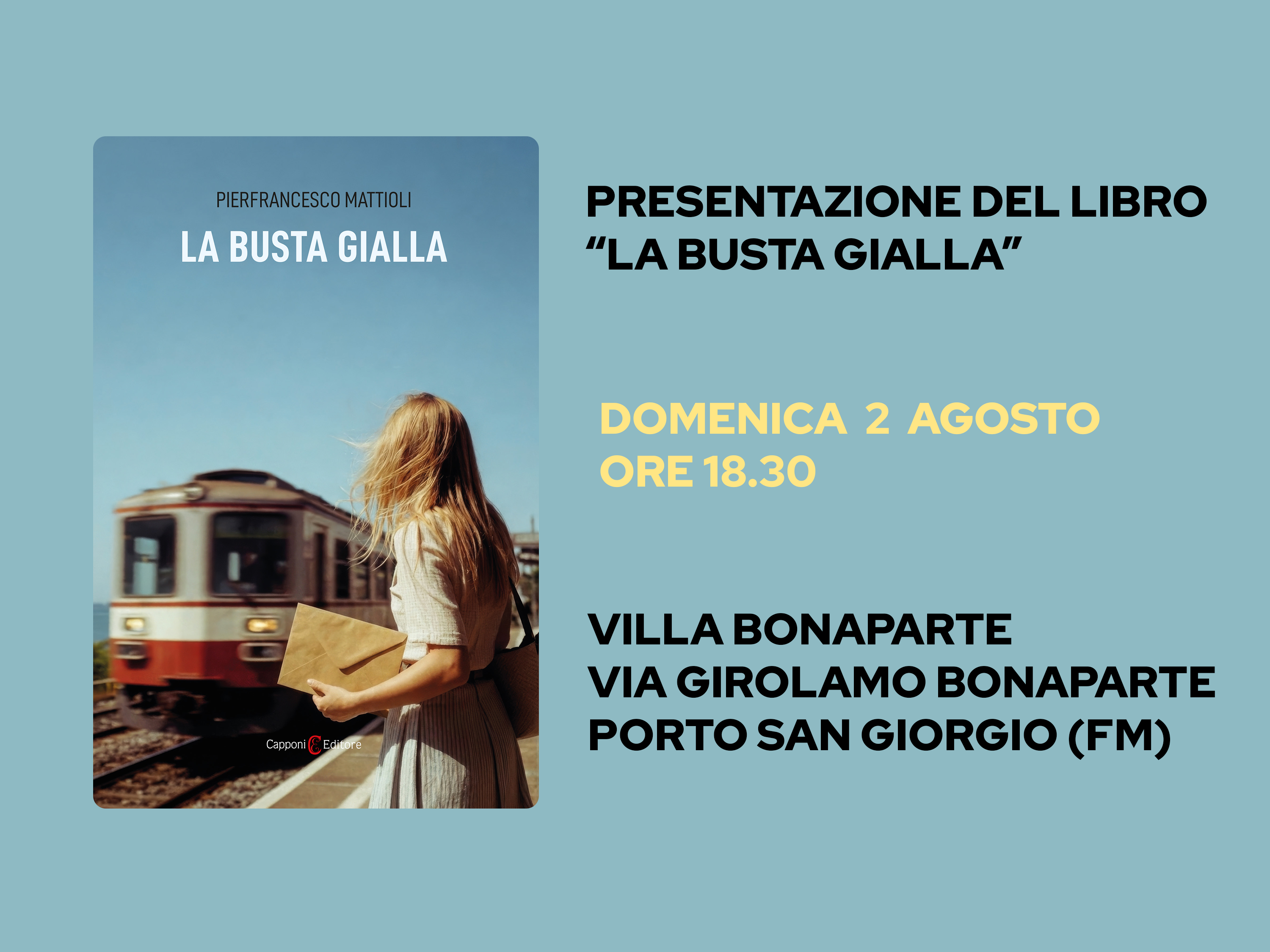 Pierfrancesco Mattioli presenta "La busta gialla" a Porto San Giorgio